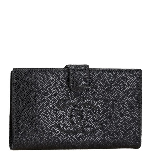 CHANEL Coco Mark Long Wallet Black Caviar Skin - Picture 2 of 12